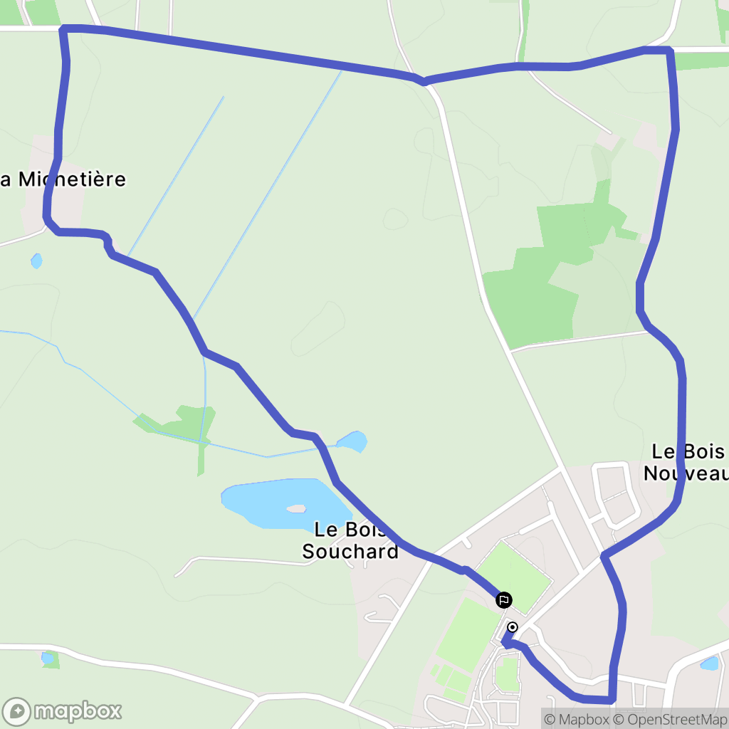 Les Touches : carte du parcours de randonnée - France