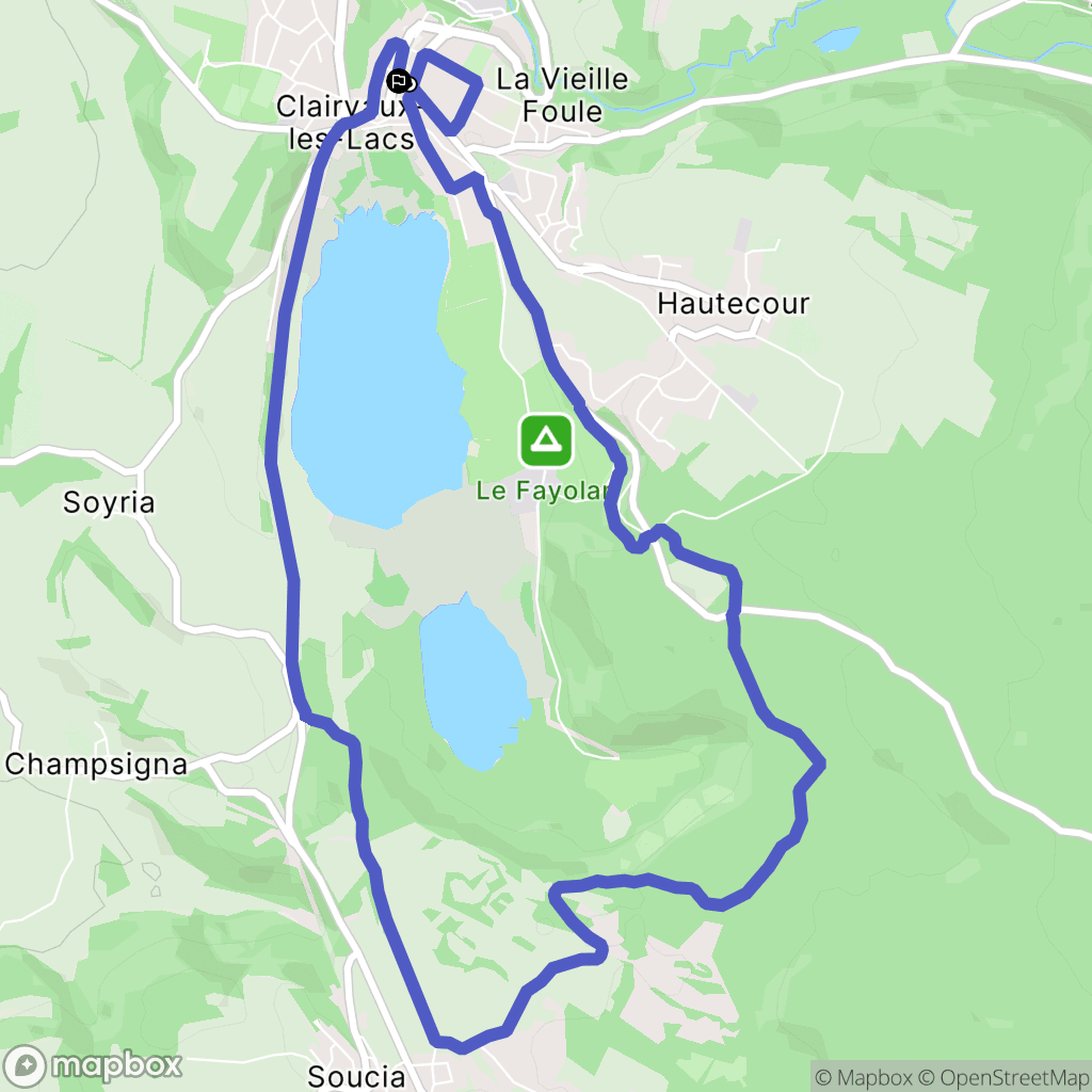 Clairvaux-les-Lacs : carte du parcours de randonnée - France