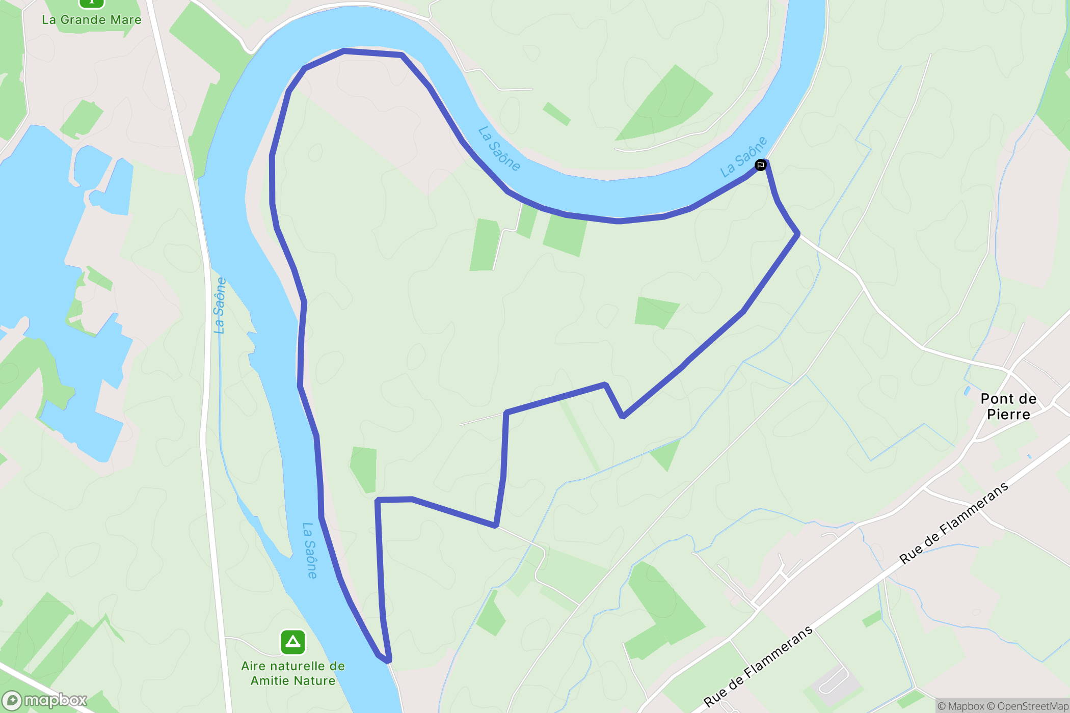 Auxonne : carte du parcours de randonnée - France