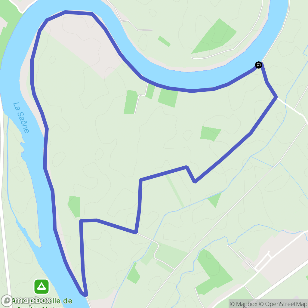 Auxonne : carte du parcours de randonnée - France
