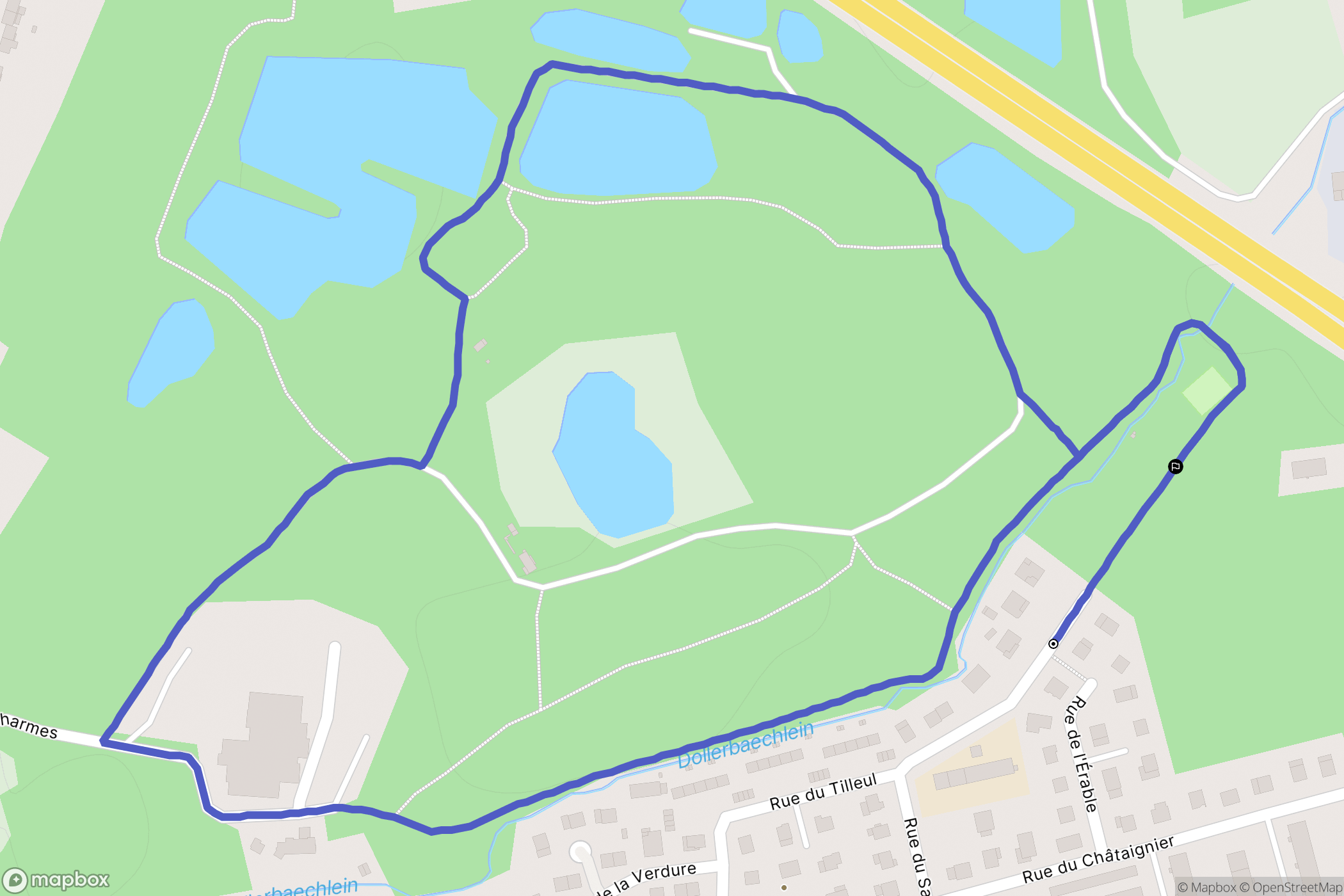 Kingersheim : carte du parcours de randonnée - France