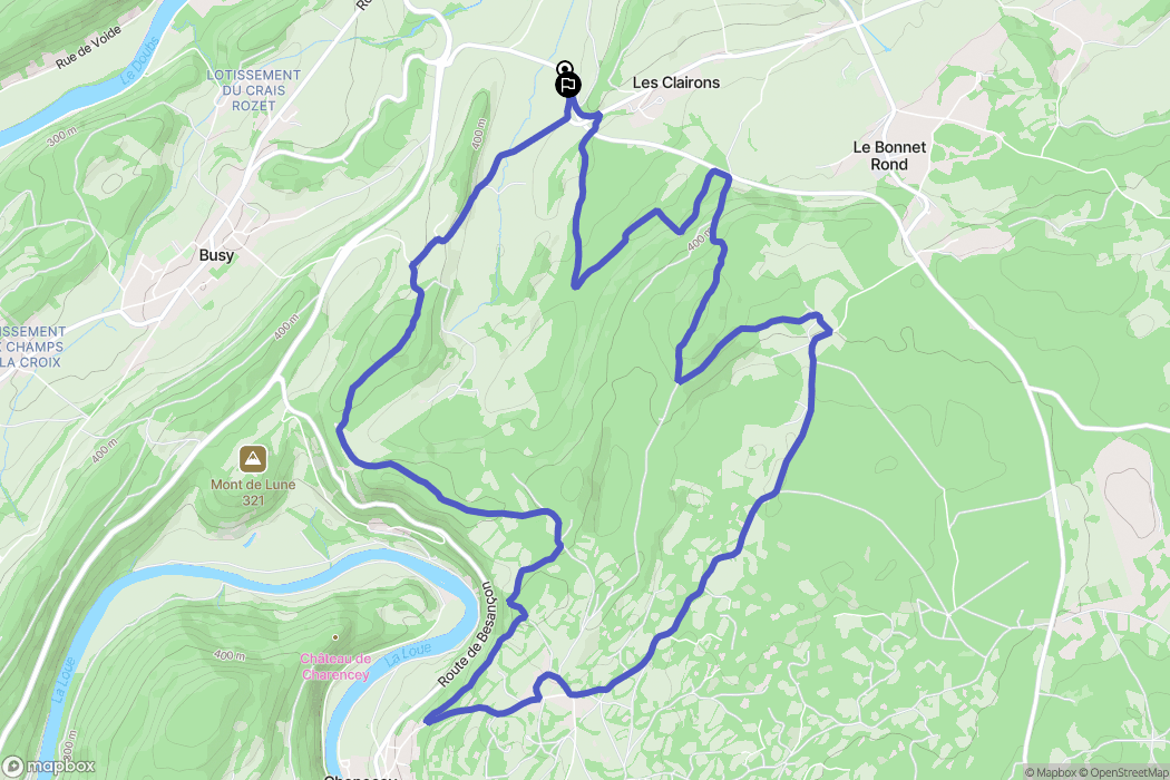 Larnod : carte du parcours de randonnée - France