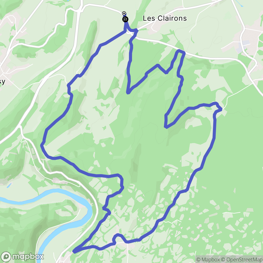 Larnod : carte du parcours de randonnée - France