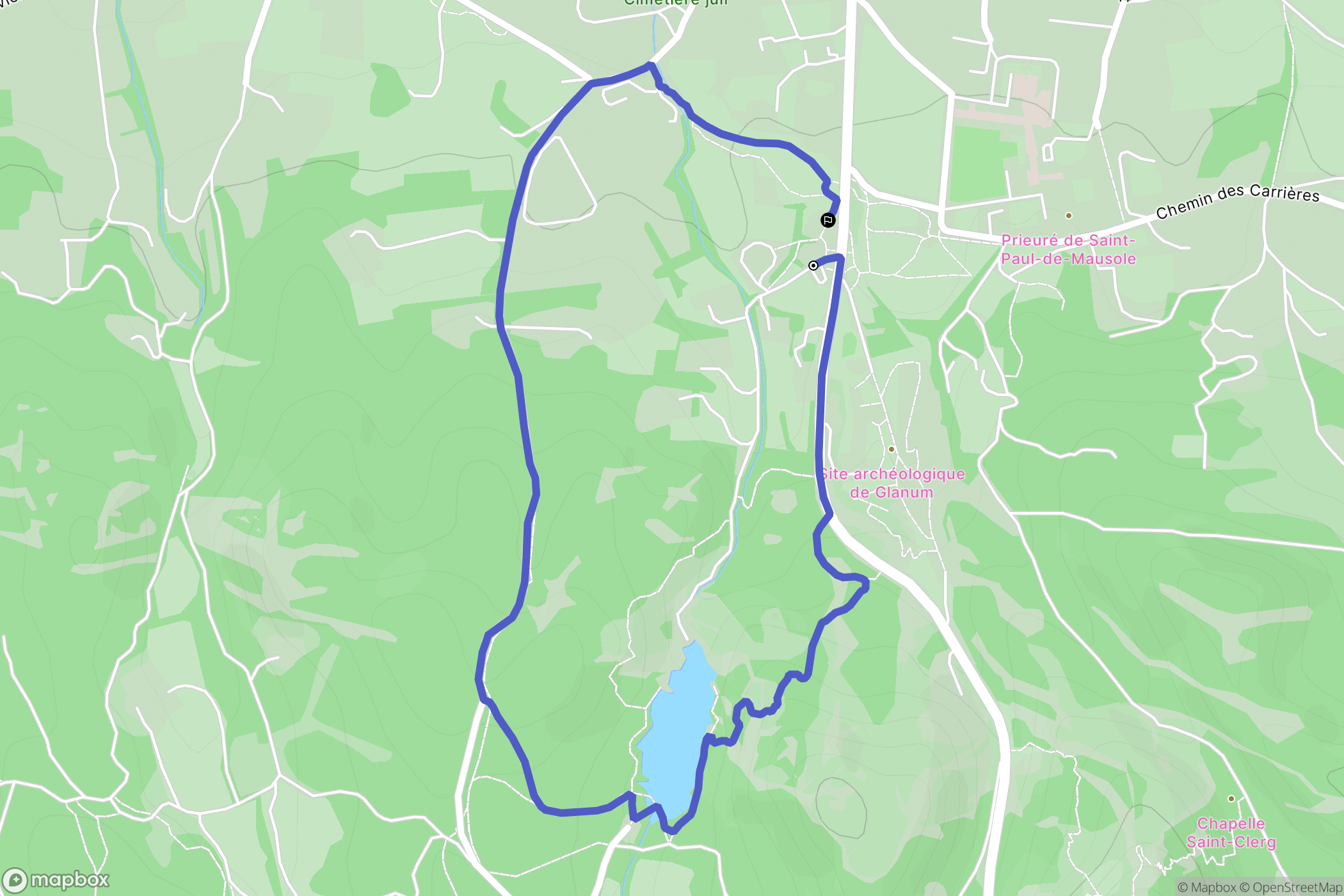 Saint-Rémy-de-Provence : carte du parcours de randonnée - France