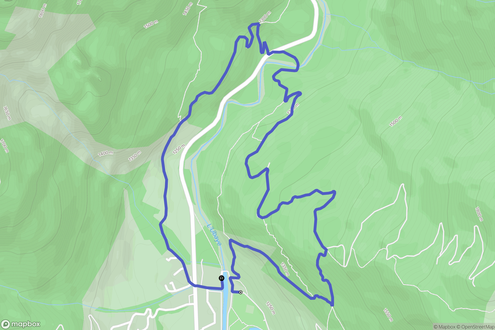 Jausiers : carte du parcours de randonnée - France