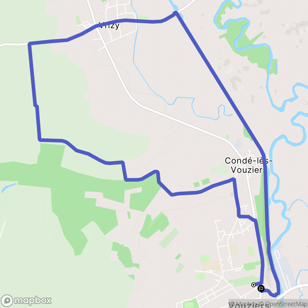 Vouziers : carte du parcours de randonnée - France