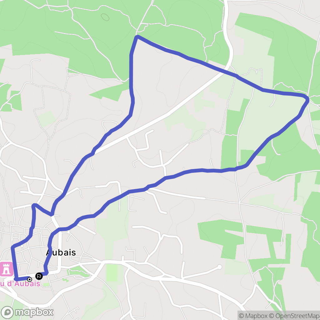 Aubais : carte du parcours de randonnée - France