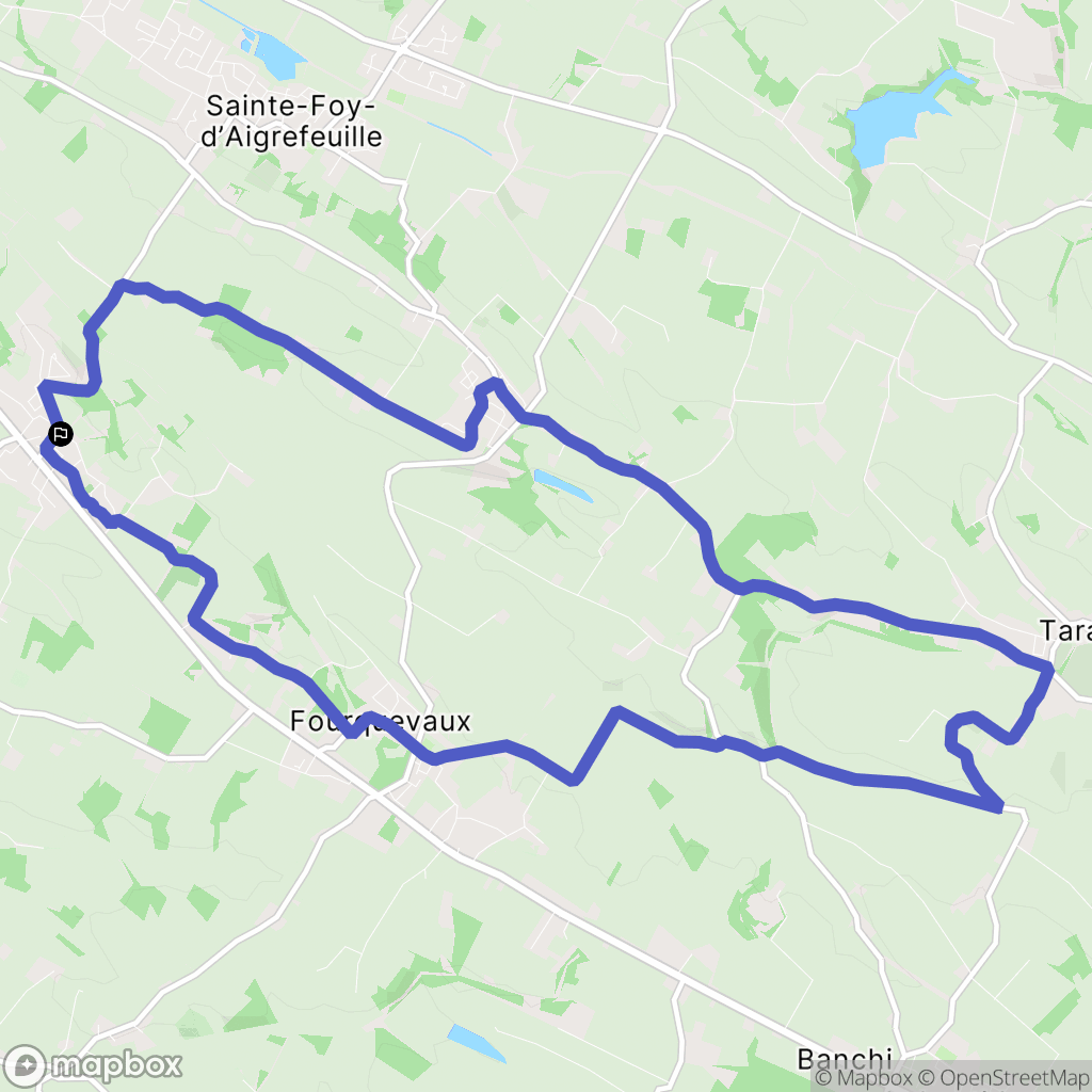 Odars : carte du parcours de randonnée - France