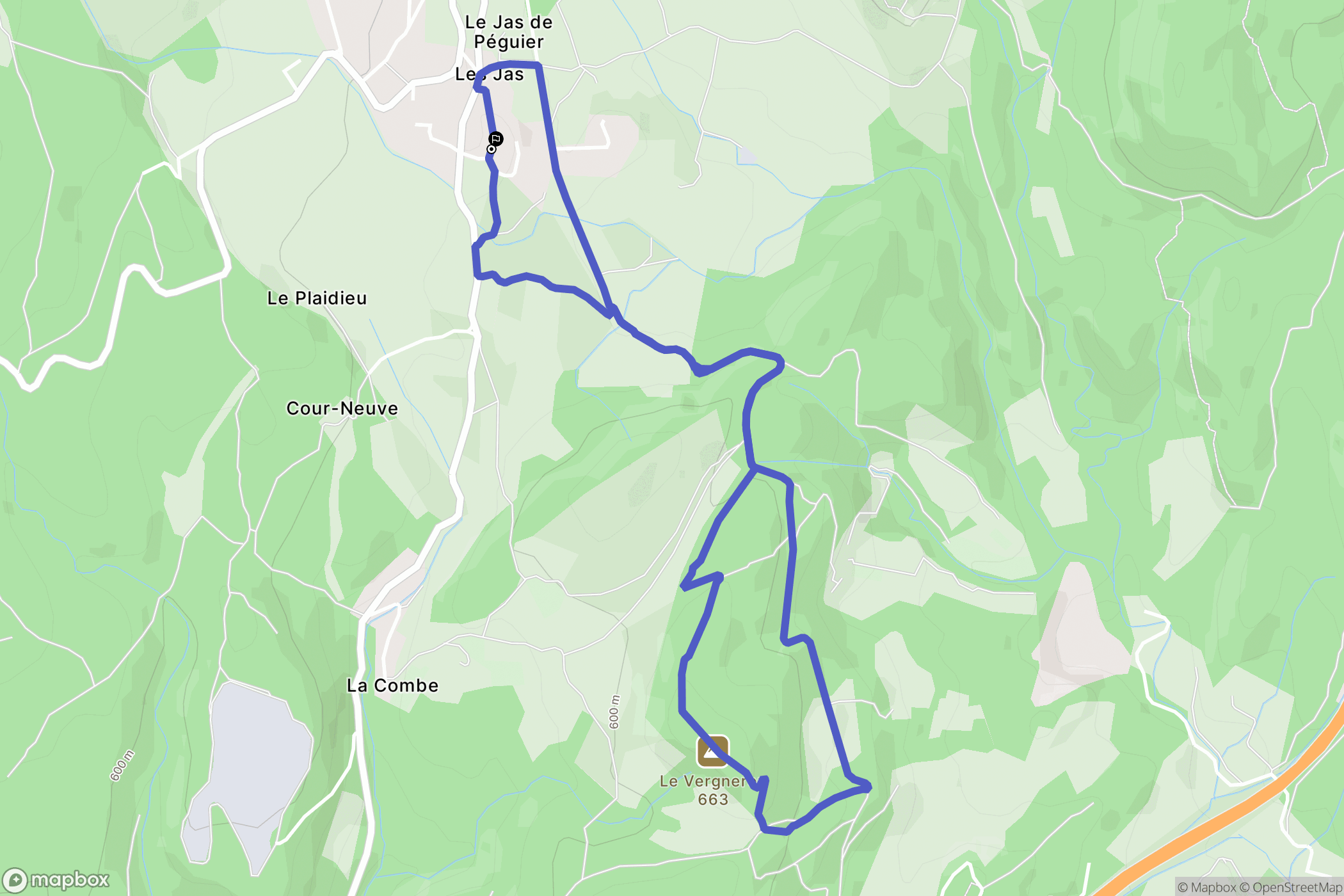 Châteauneuf-Val-Saint-Donat : carte du parcours de randonnée - France
