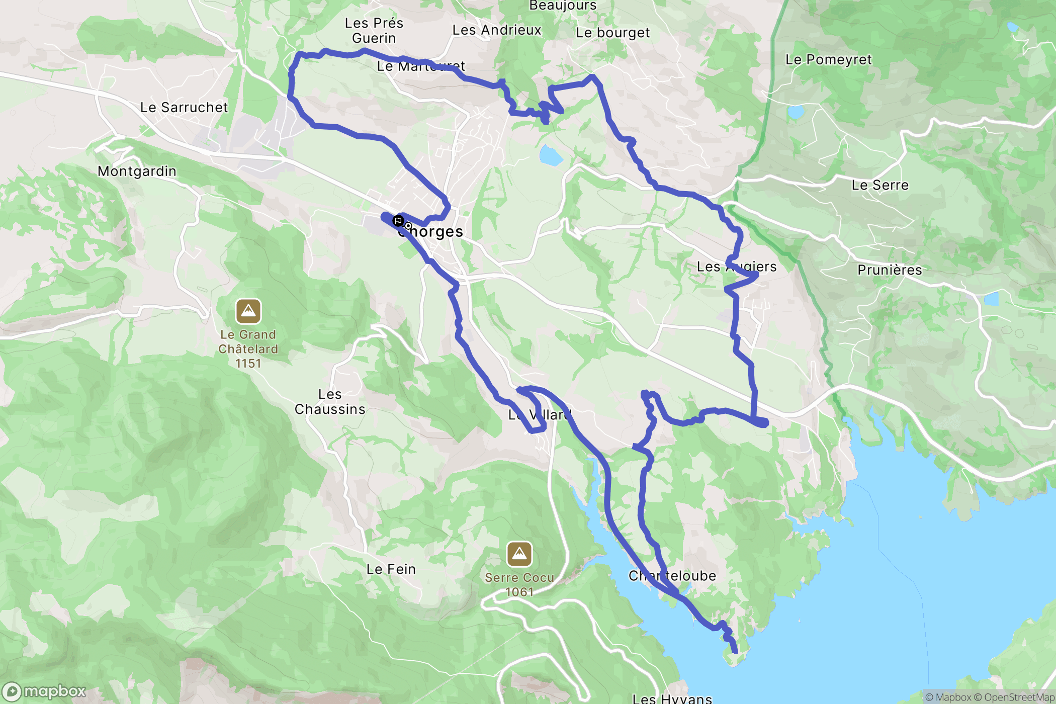 Chorges : carte du parcours de randonnée - France