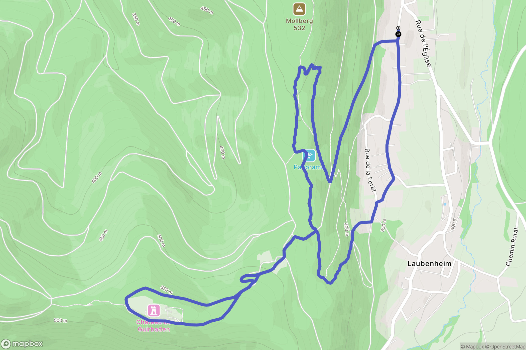 Mollkirch : carte du parcours de randonnée - France
