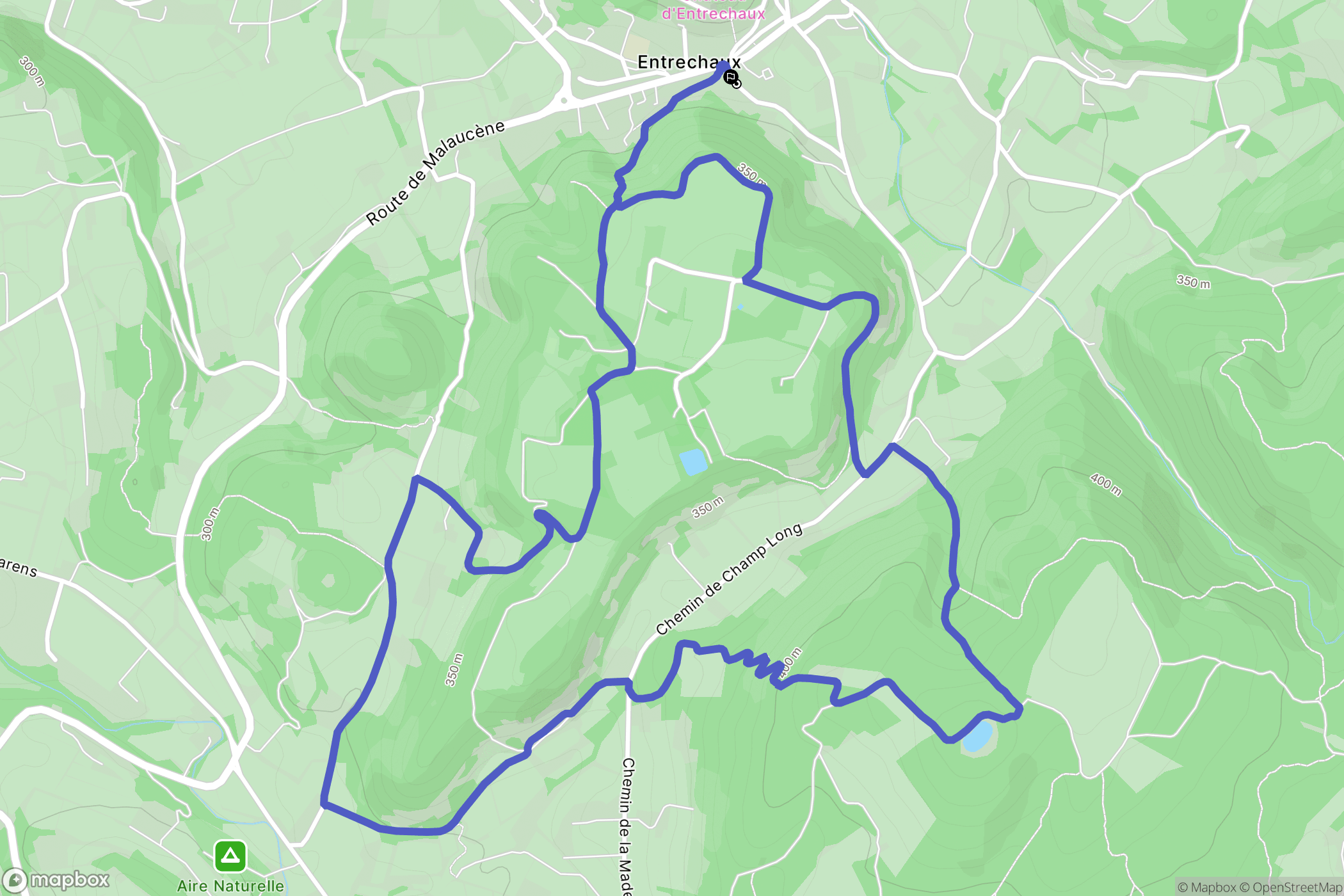 Entrechaux : carte du parcours de randonnée - France