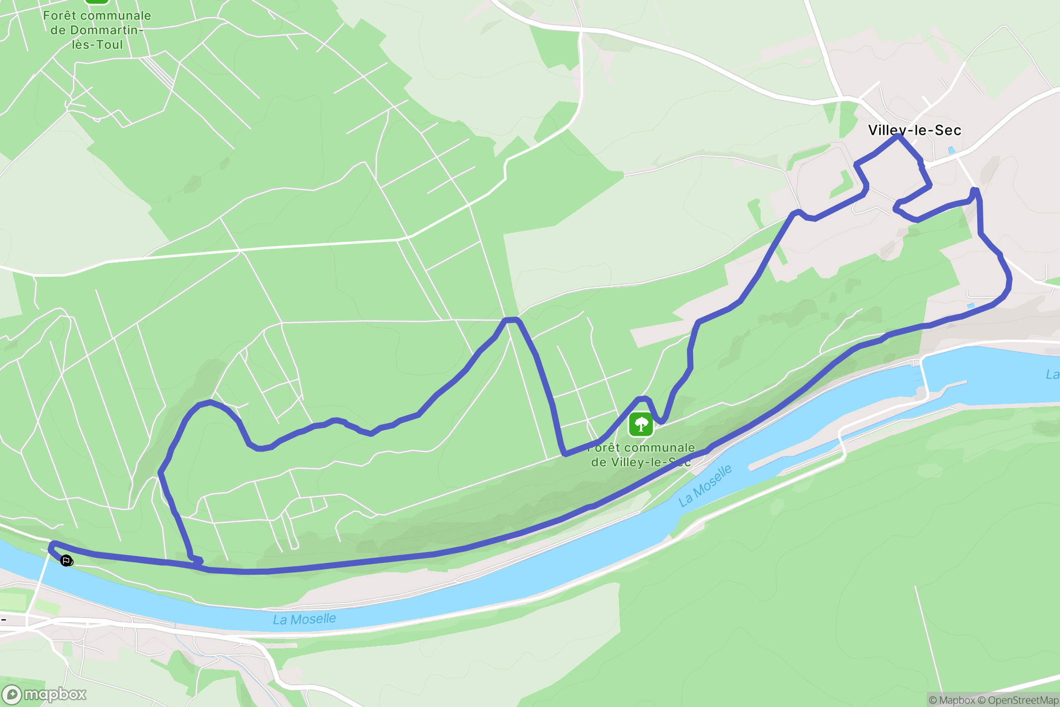 Pierre-la-Treiche : carte du parcours de randonnée - France