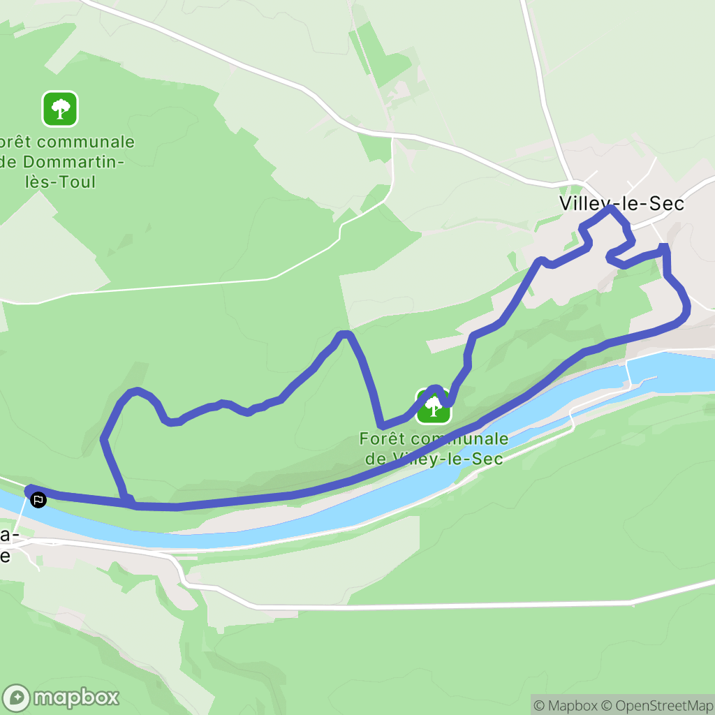 Pierre-la-Treiche : carte du parcours de randonnée - France
