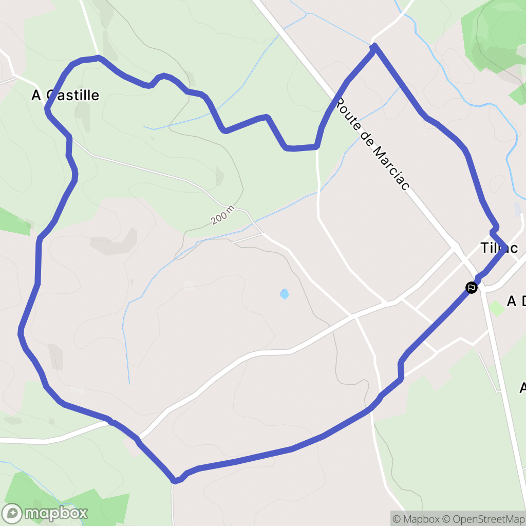 Tillac : carte du parcours de randonnée - France