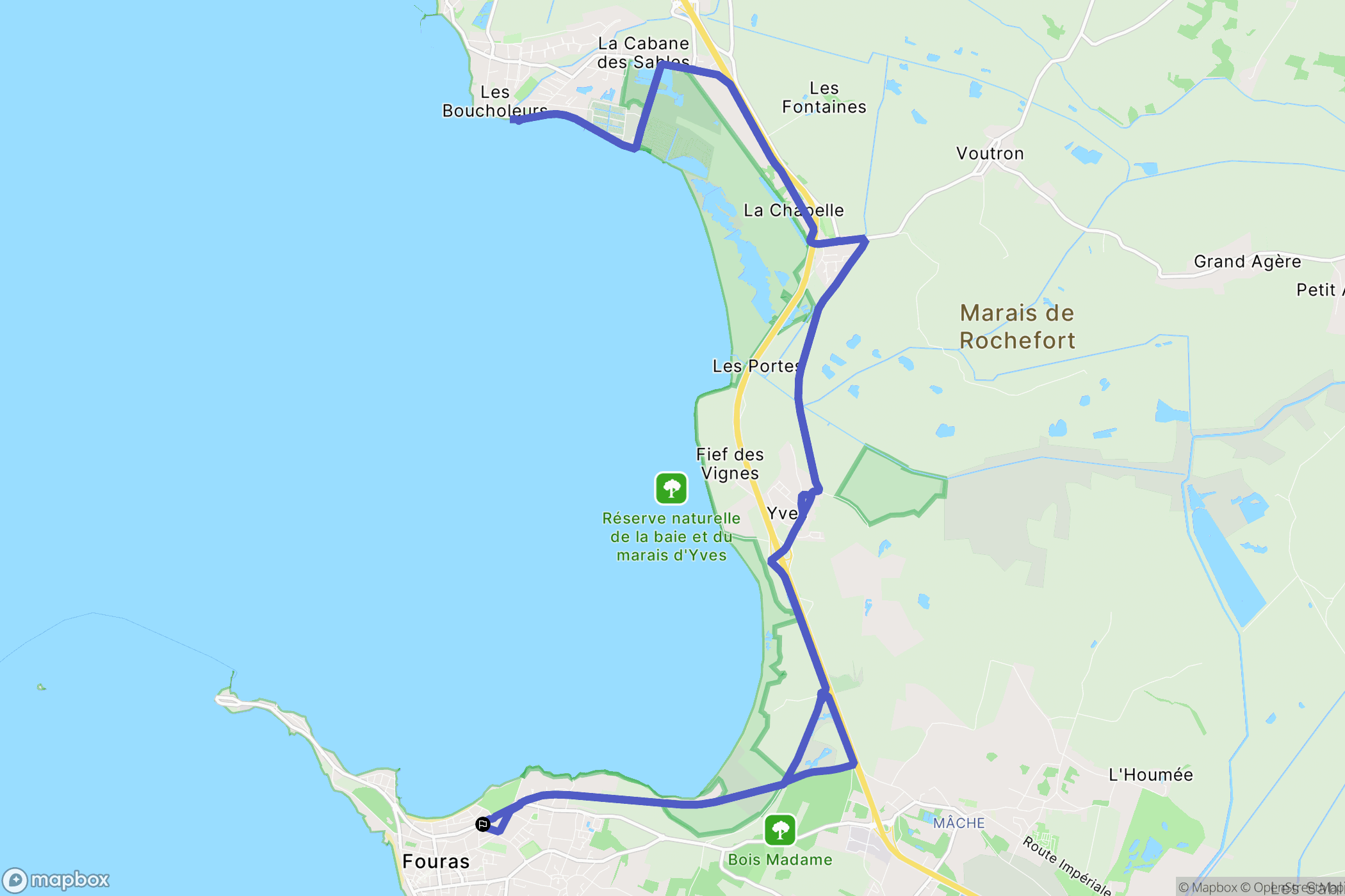Fouras : carte du parcours de randonnée - France
