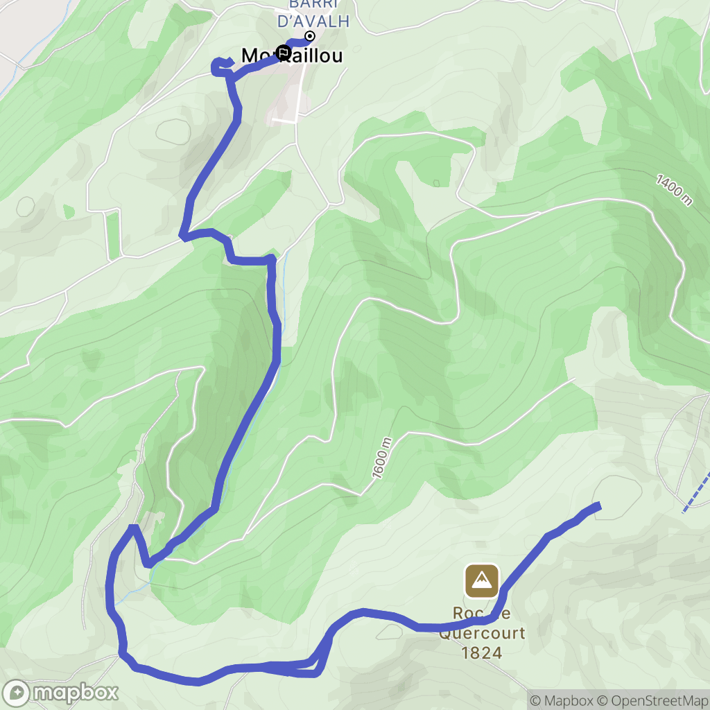 Montaillou : carte du parcours de randonnée - France