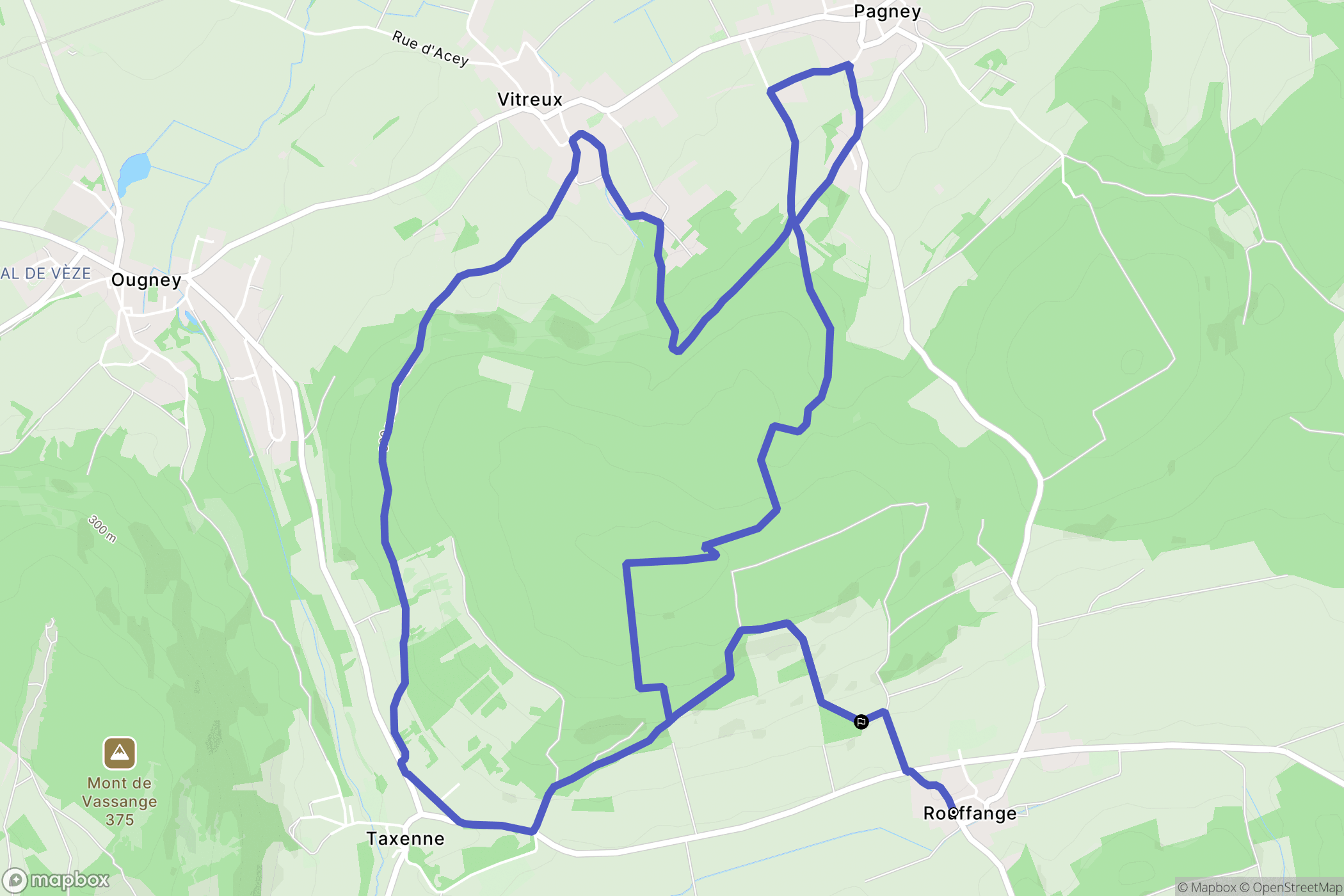 Rouffange : carte du parcours de randonnée - France