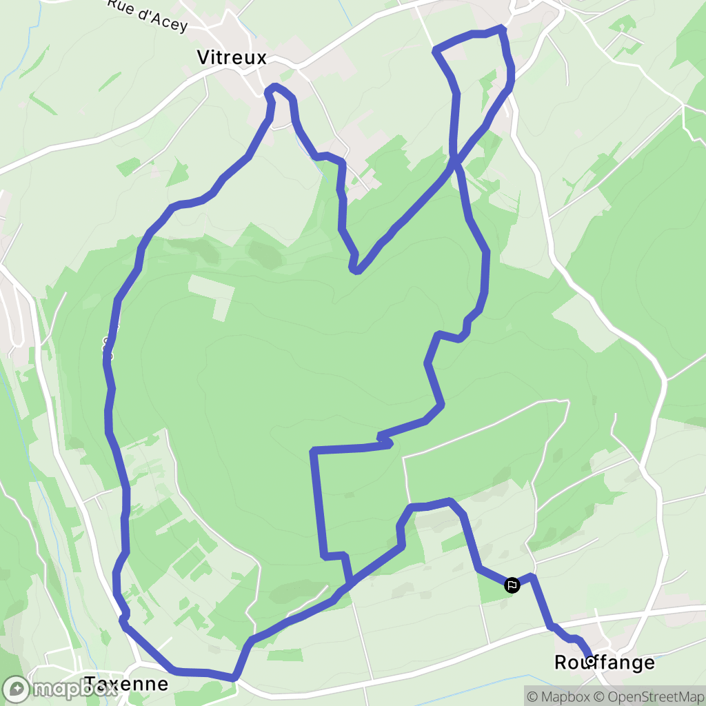 Rouffange : carte du parcours de randonnée - France