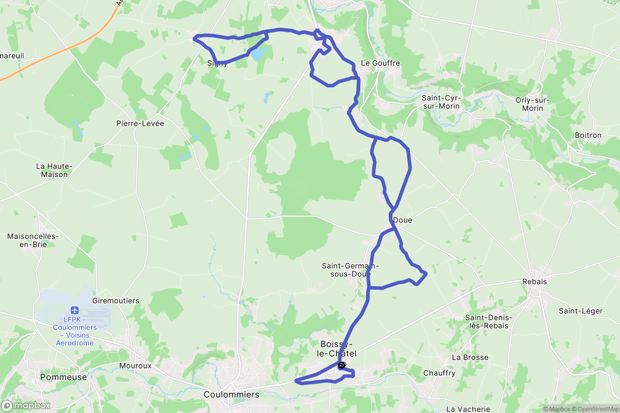 Boissy-le-Châtel : carte du parcours de randonnée - France