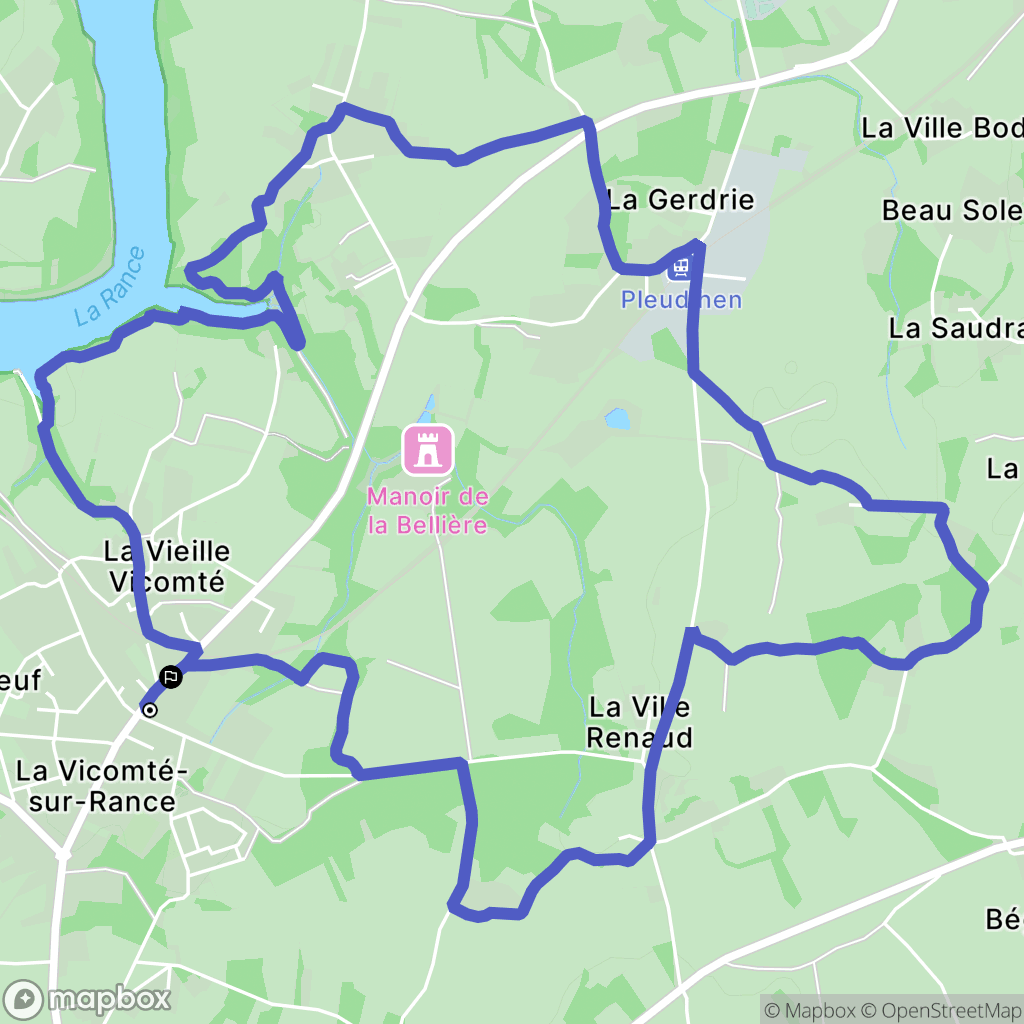 La Vicomté-sur-Rance : carte du parcours de randonnée - France