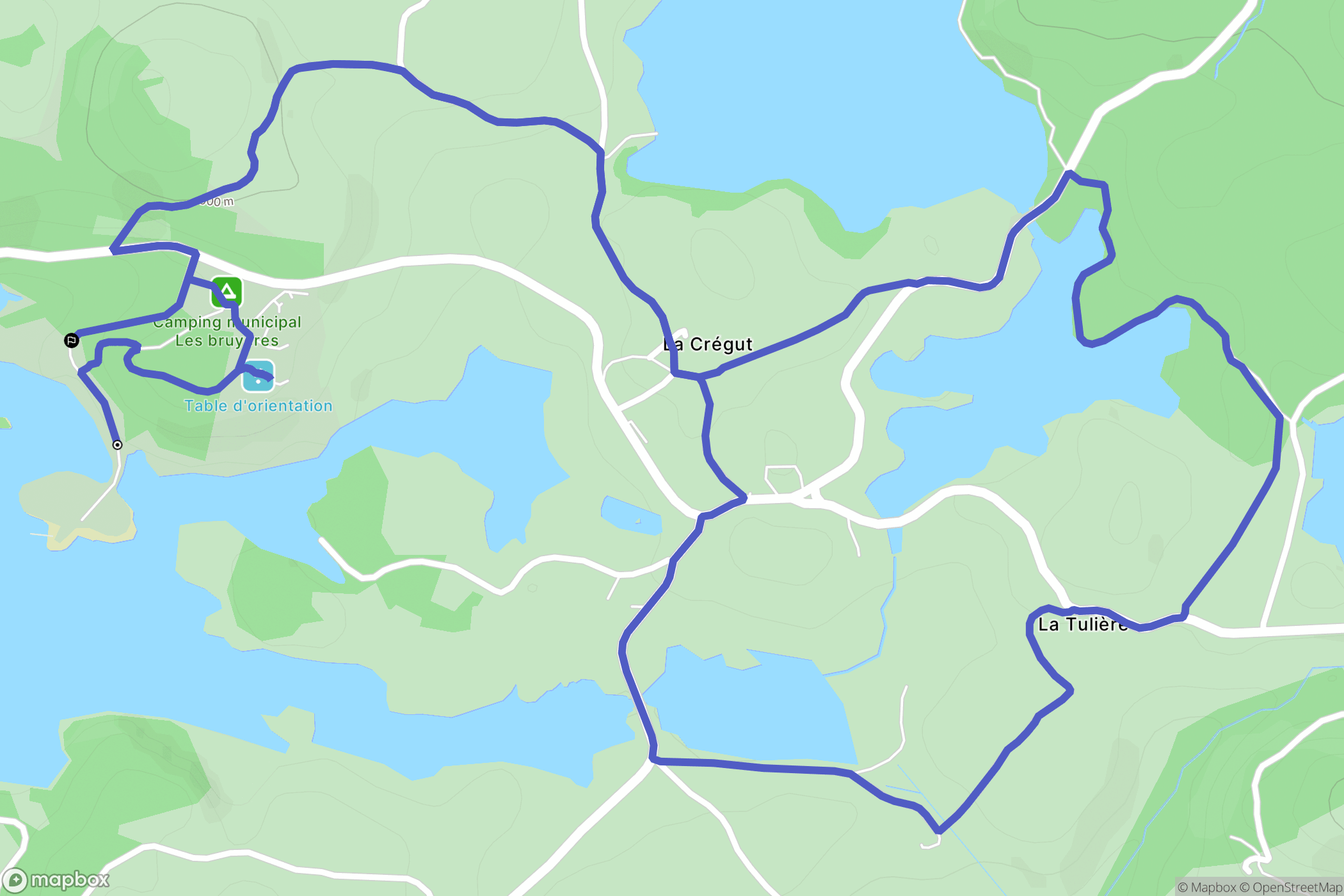 Trémouille : carte du parcours de randonnée - France