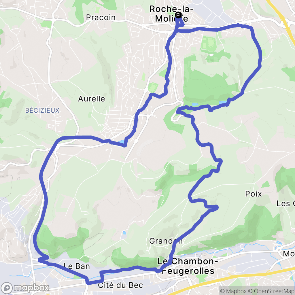 Roche-la-Molière : carte du parcours de randonnée - France