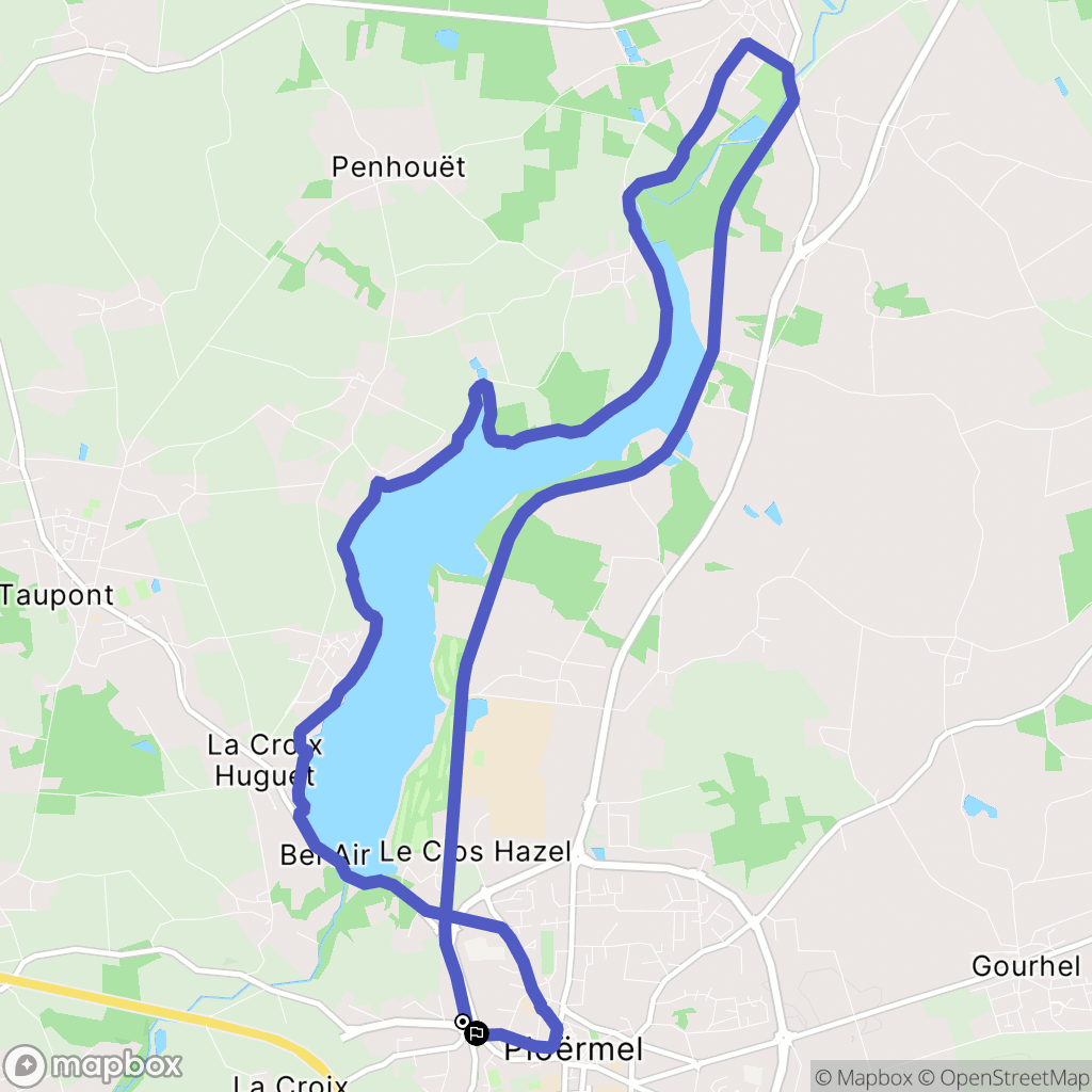 Ploërmel : carte du parcours de randonnée - France