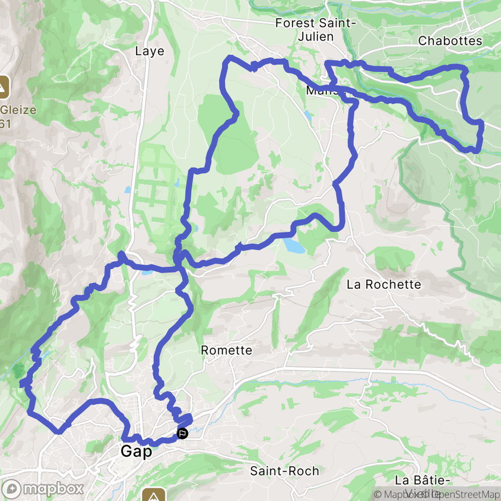Gap : carte du parcours de randonnée - France