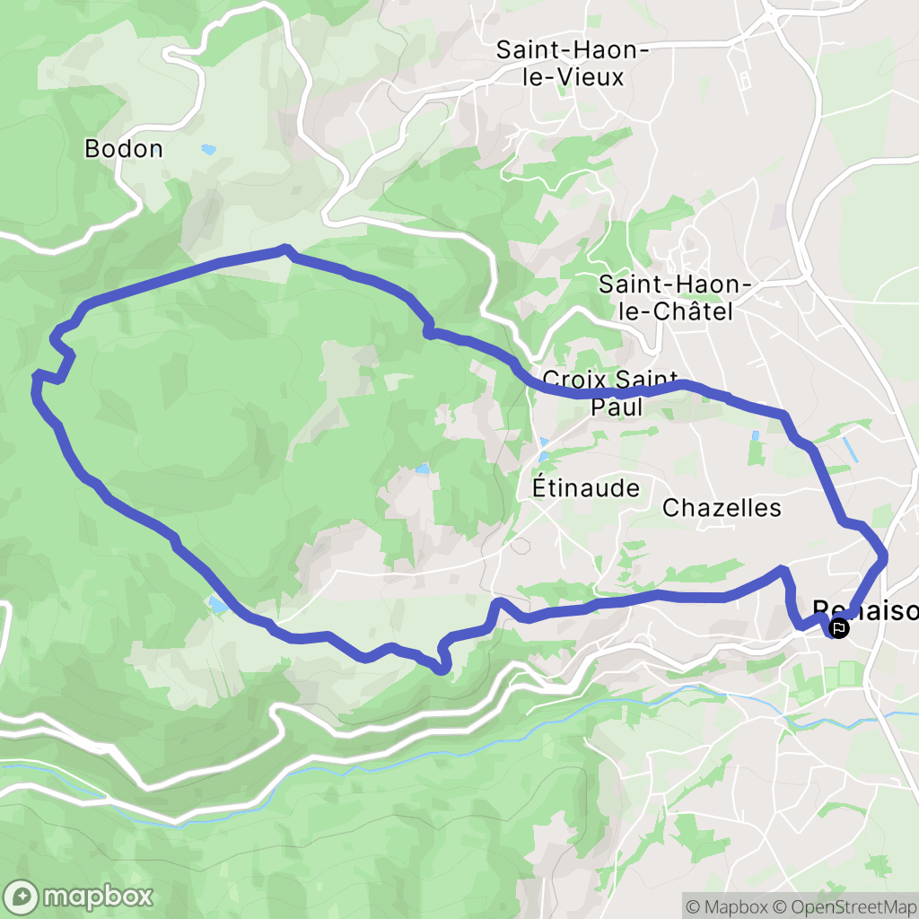 Renaison : carte du parcours de randonnée - France