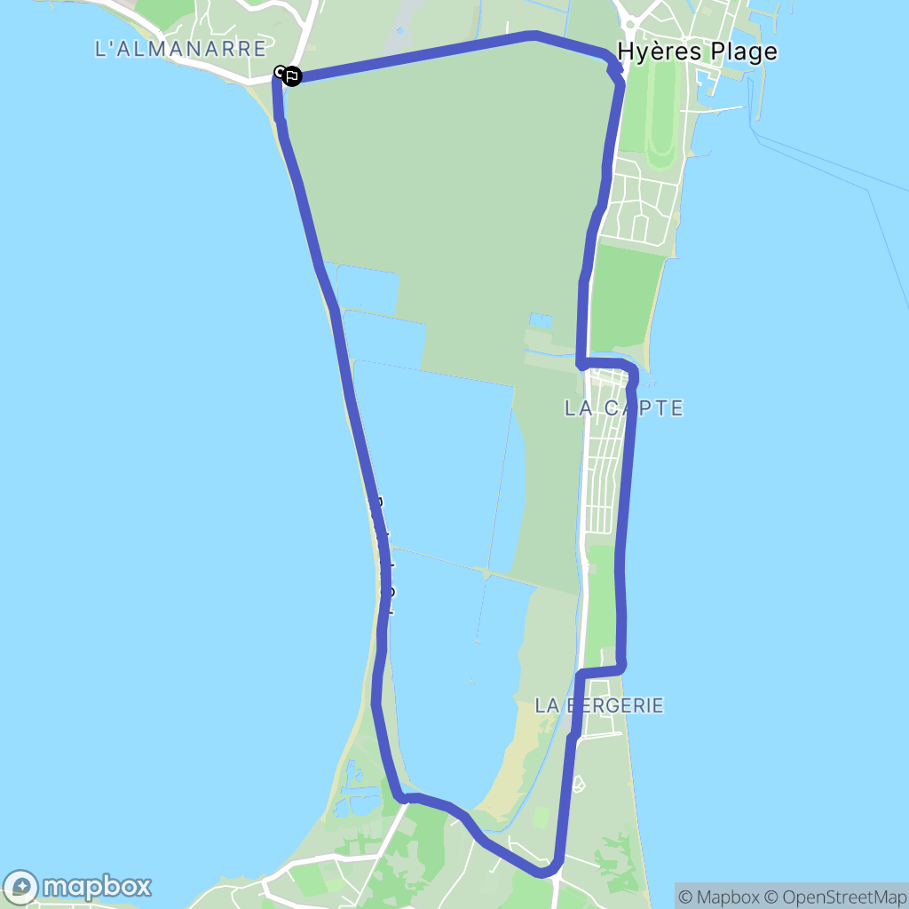 Hyères : carte du parcours de randonnée - France