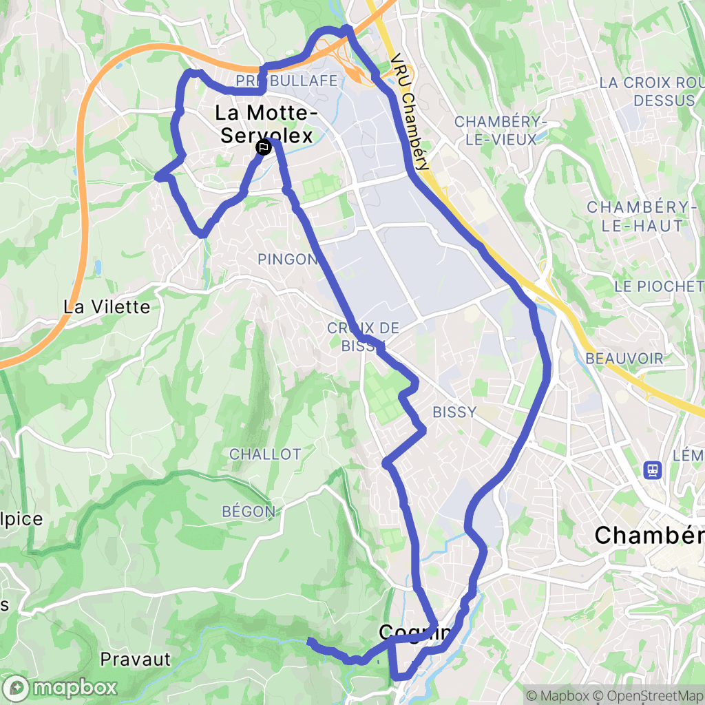 La Motte-Servolex : carte du parcours de randonnée - France