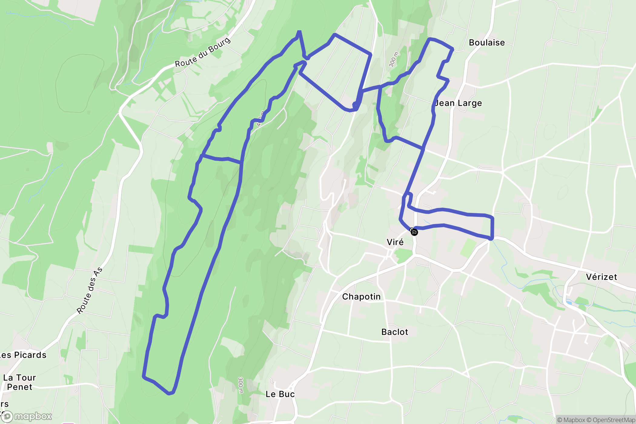 Viré : carte du parcours de randonnée - France