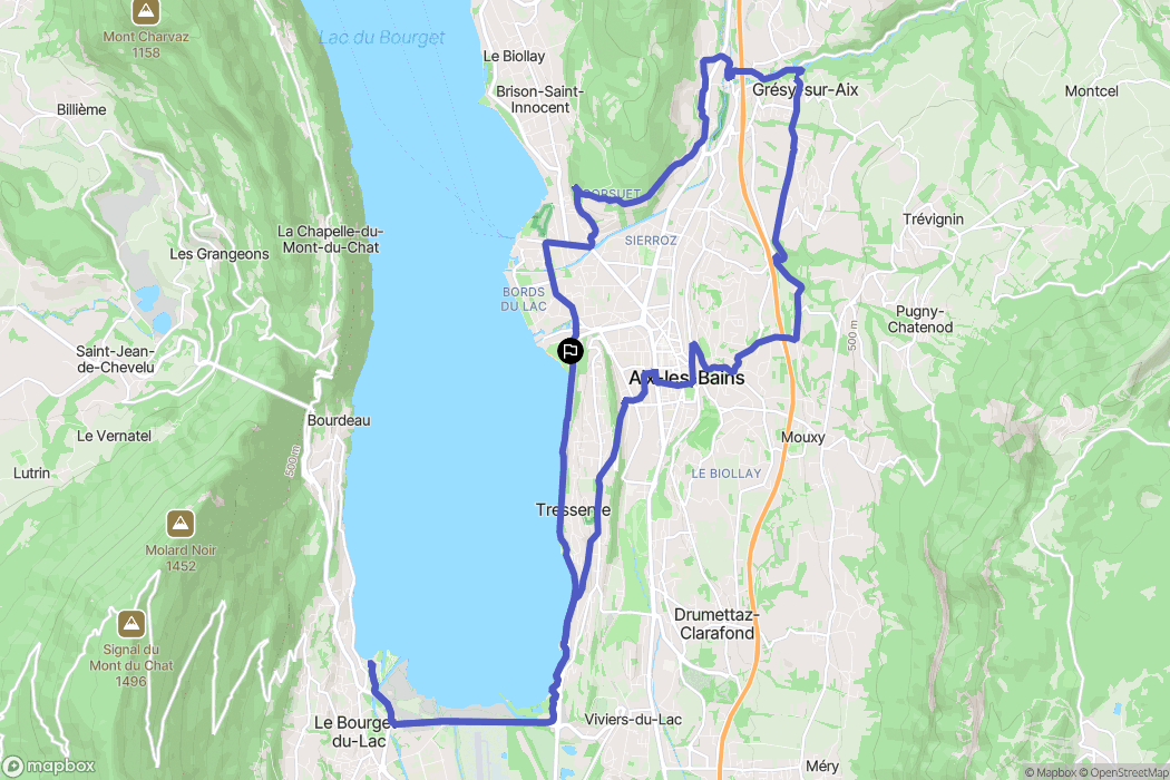 Aix-les-Bains : carte du parcours de randonnée - France