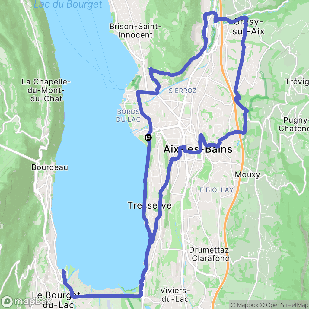 Aix-les-Bains : carte du parcours de randonnée - France
