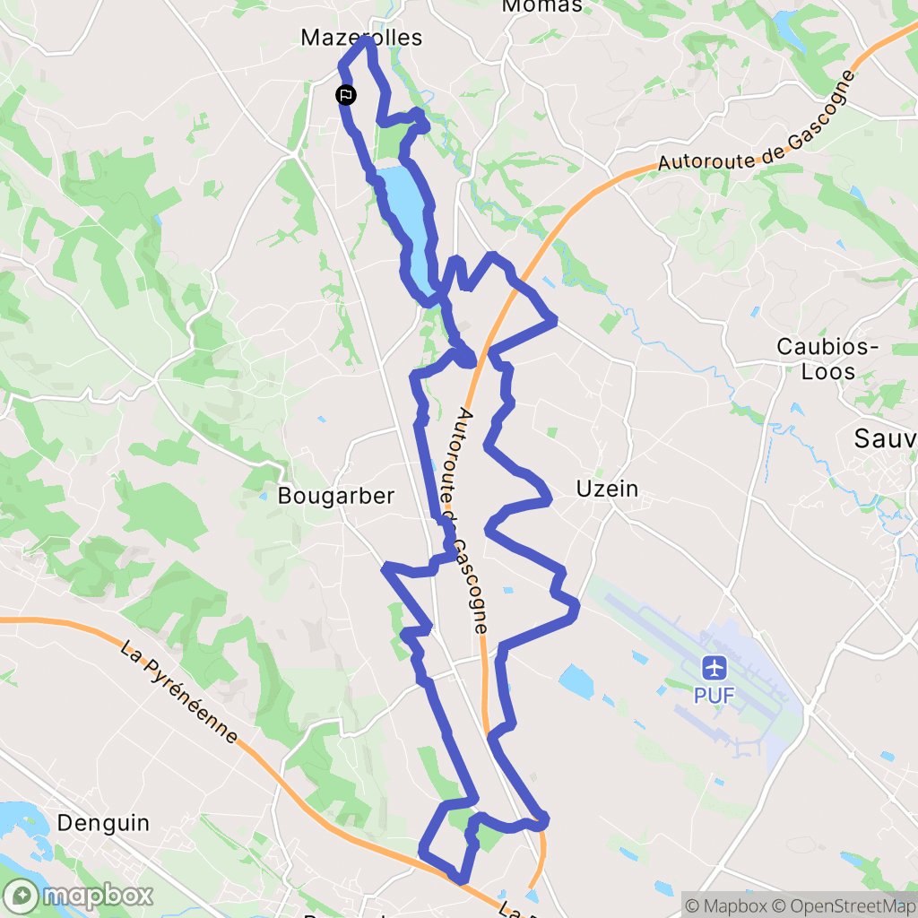 Mazerolles : carte du parcours de randonnée - France