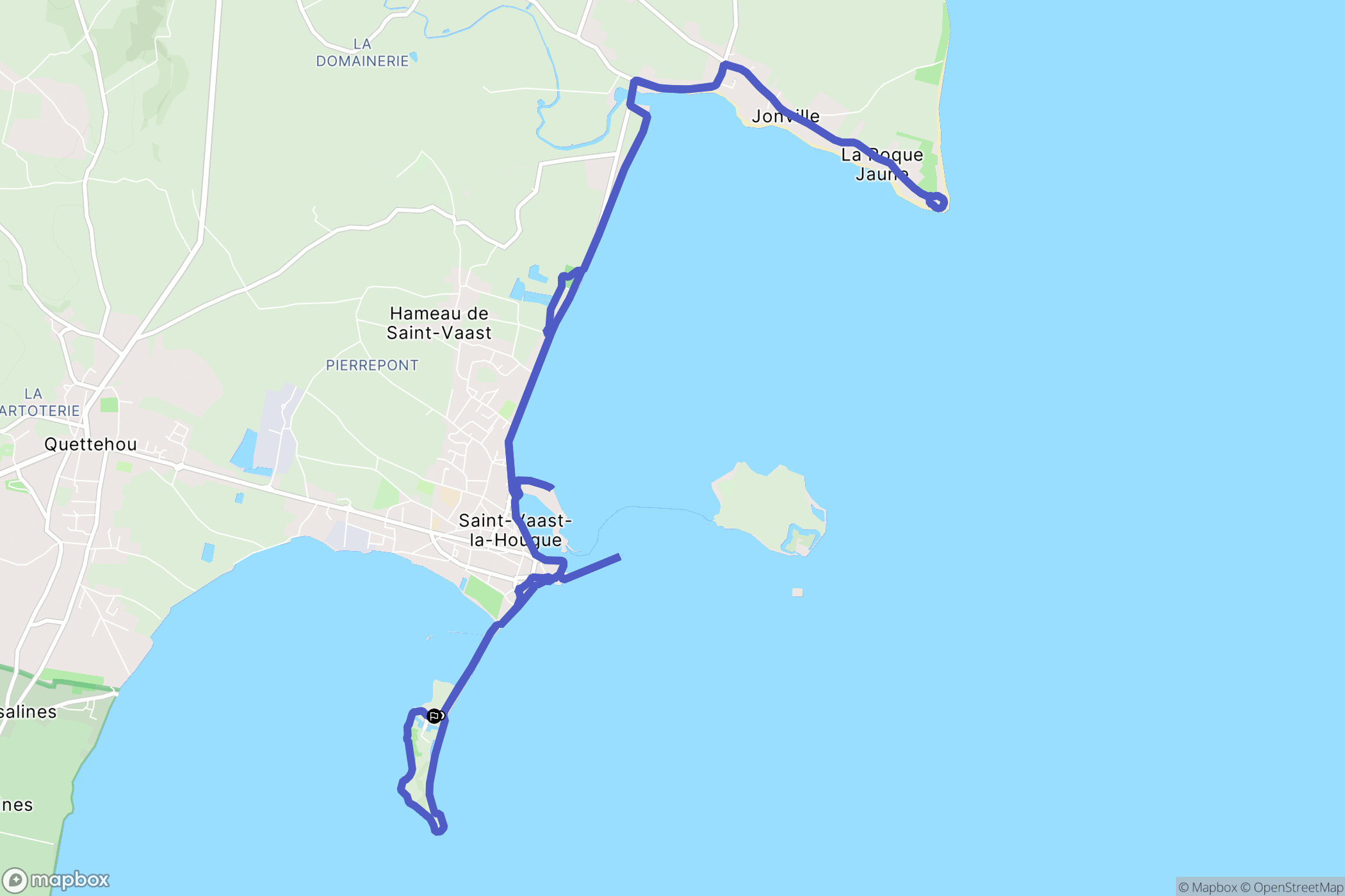Saint-Vaast-la-Hougue : carte du parcours de randonnée - France