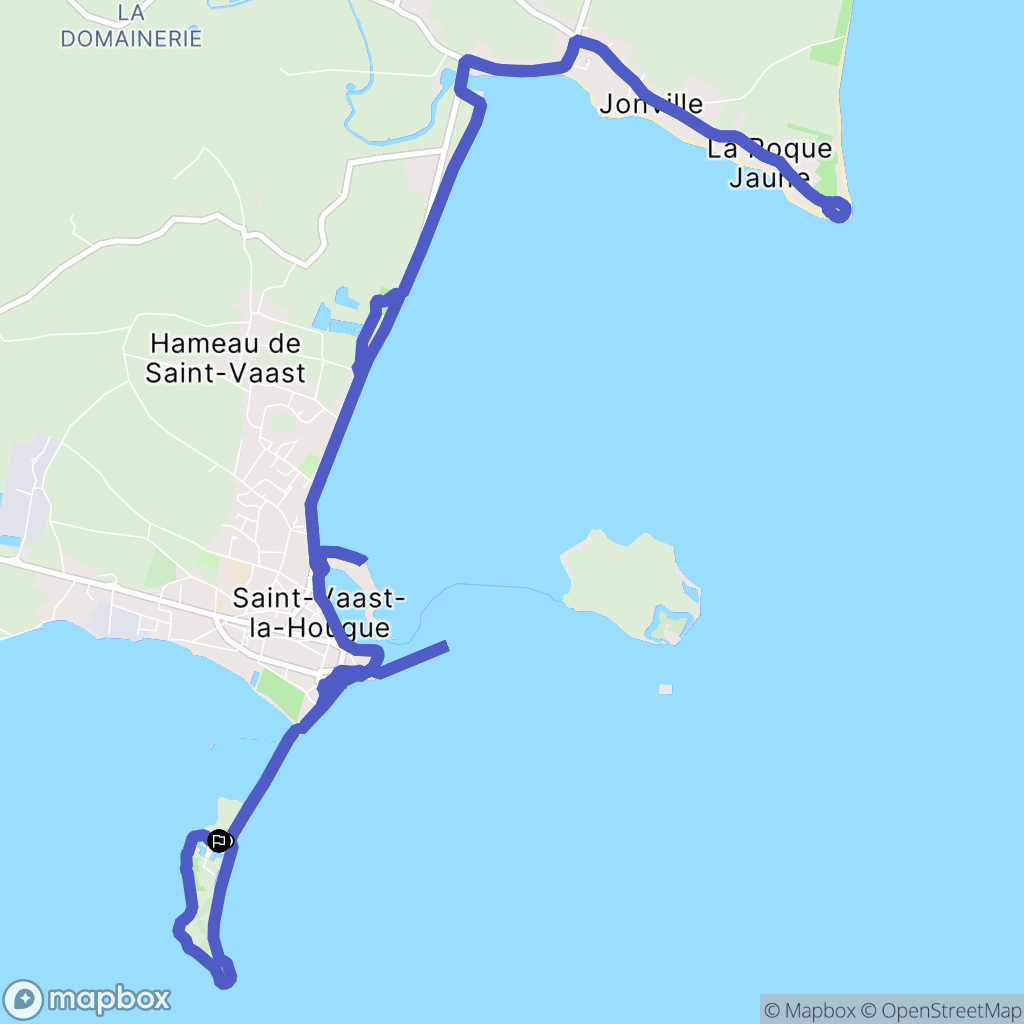 Saint-Vaast-la-Hougue : carte du parcours de randonnée - France
