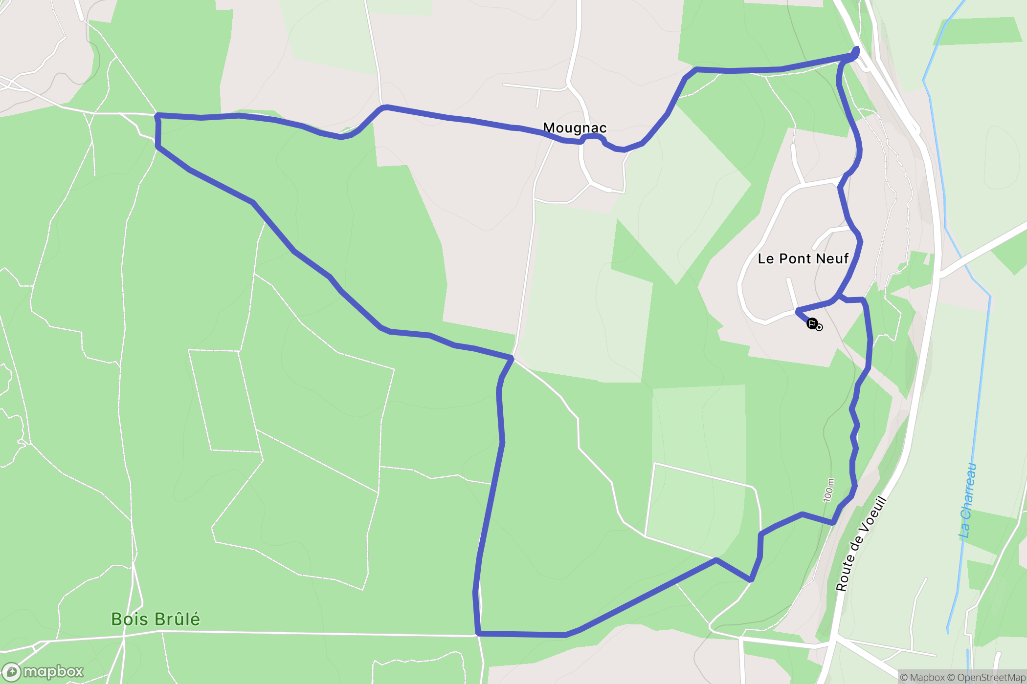 La Couronne : carte du parcours de randonnée - France