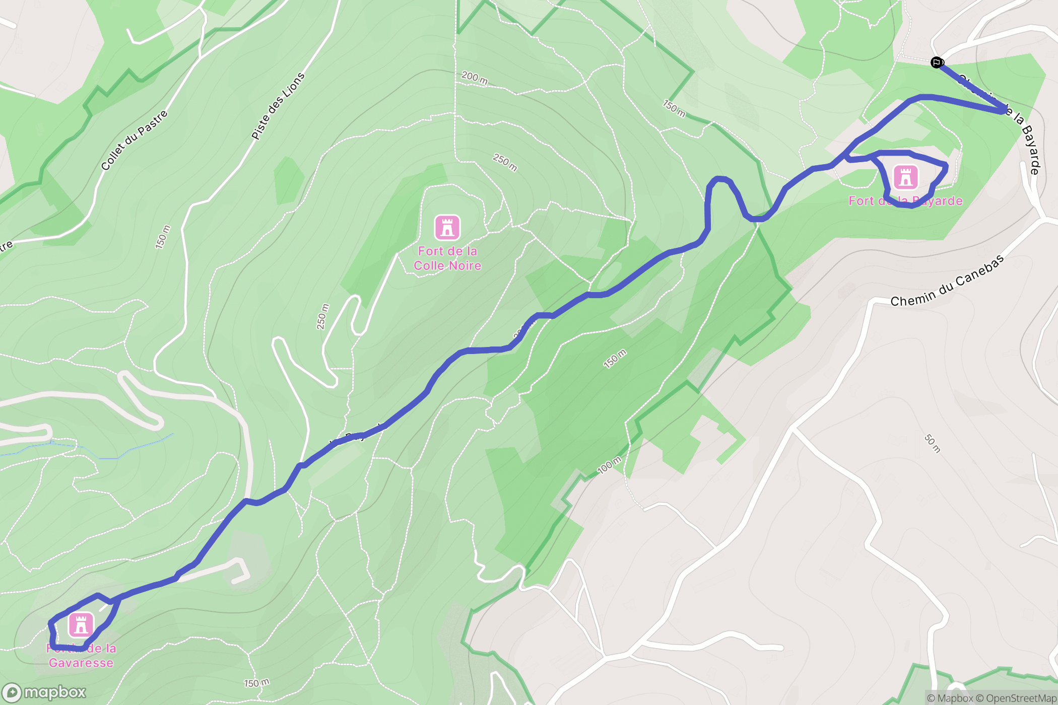 Carqueiranne : carte du parcours de randonnée - France
