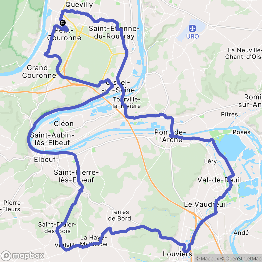 Petit-Couronne : carte du parcours de randonnée - France