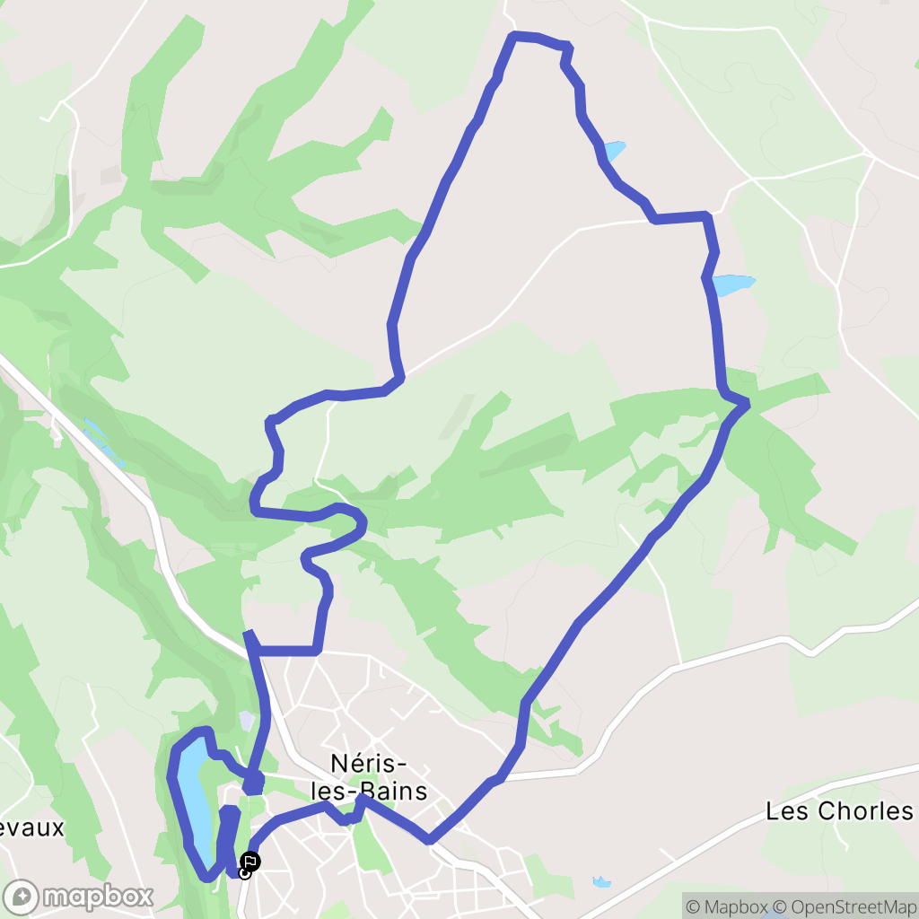 Néris-les-Bains : carte du parcours de randonnée - France