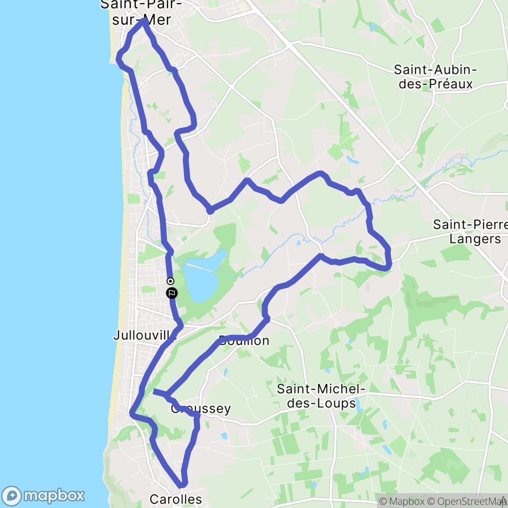 Jullouville : carte du parcours de randonnée - France