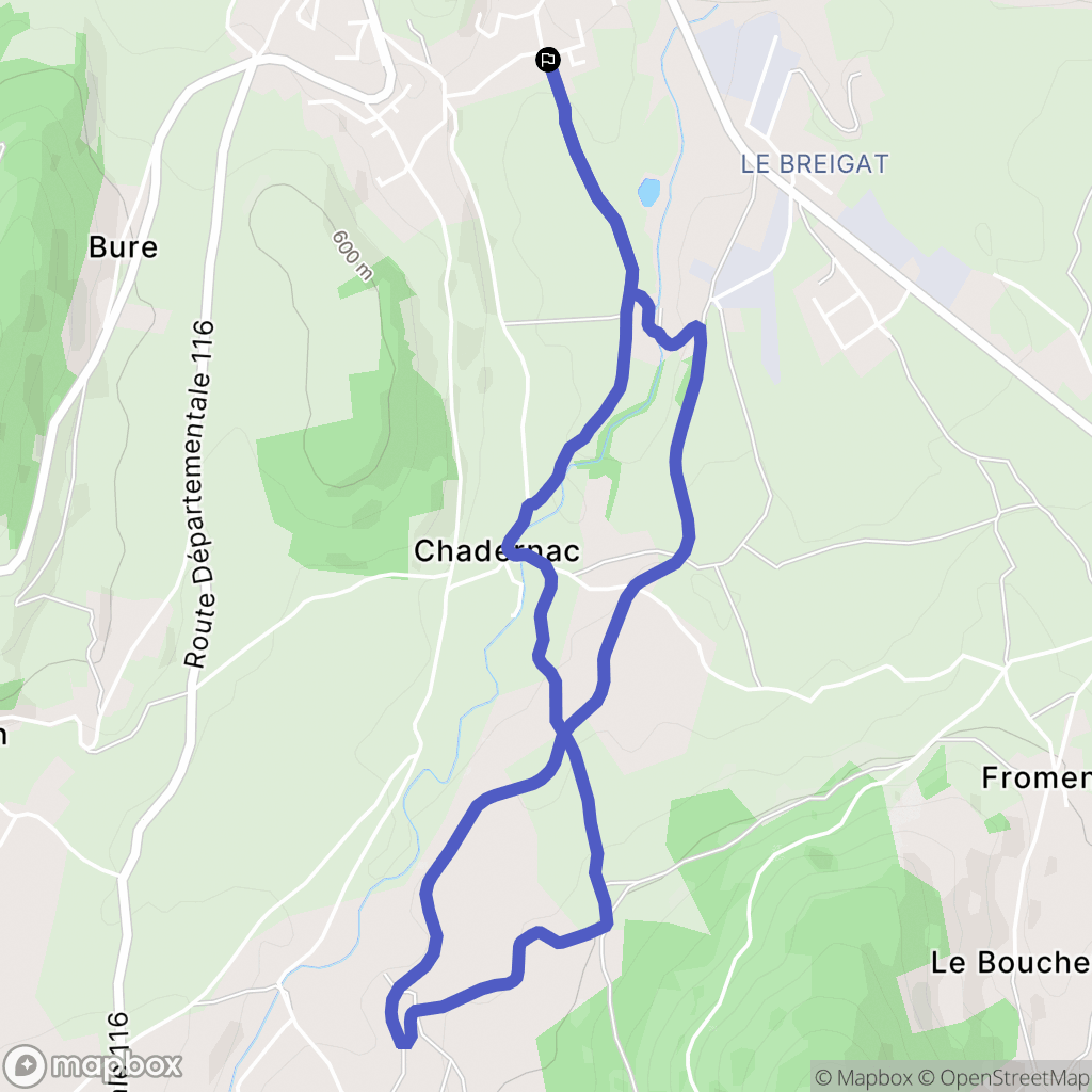 Langeac : carte du parcours de randonnée - France