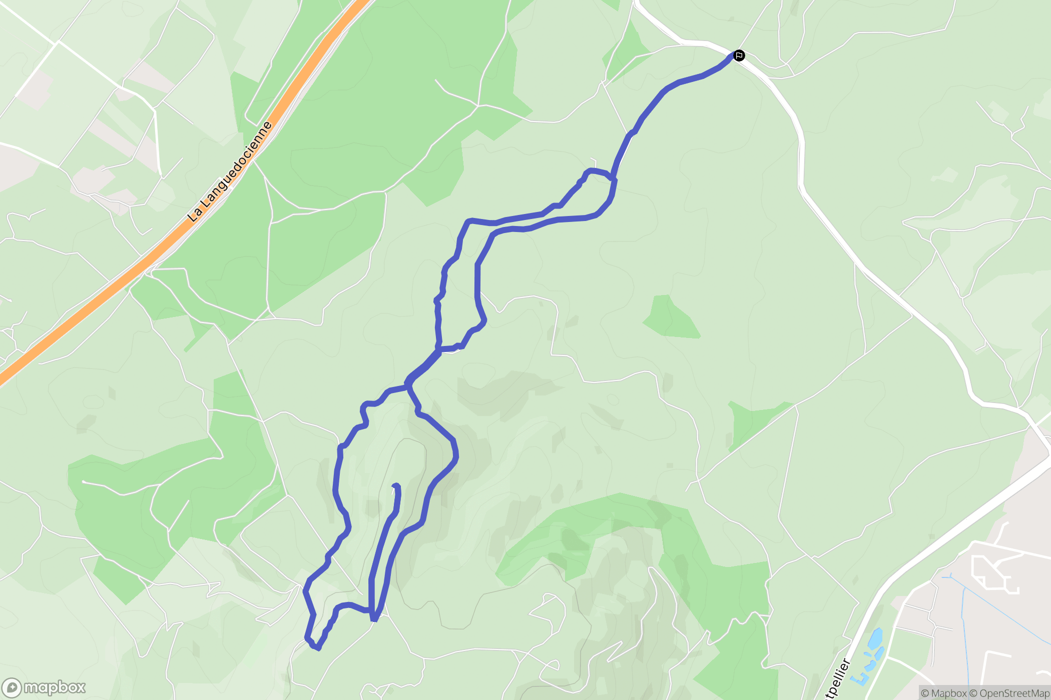 Mireval : carte du parcours de randonnée - France