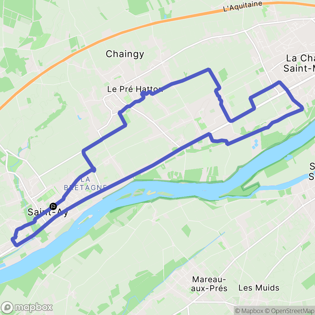 Saint-Ay : carte du parcours de randonnée - France