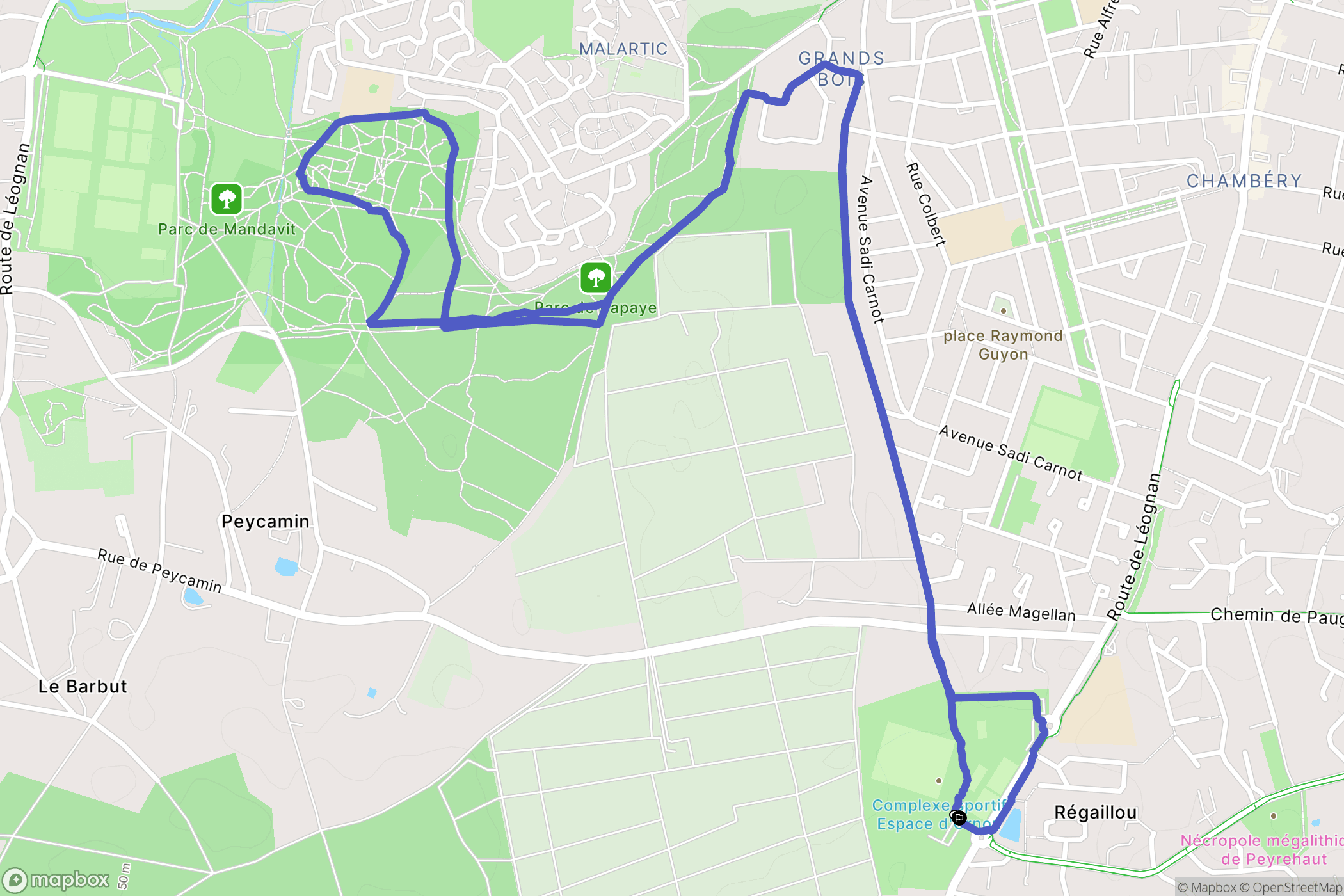 Villenave-d'Ornon : carte du parcours de randonnée - France