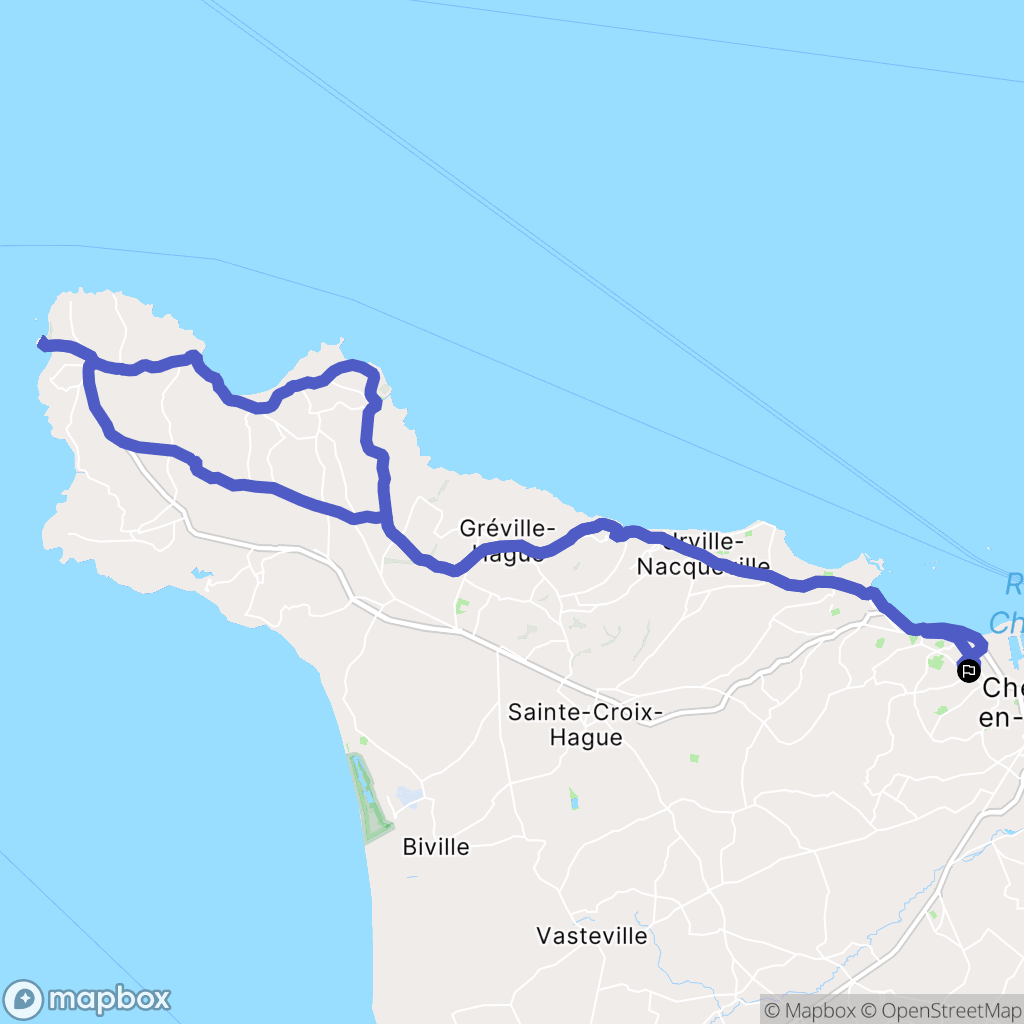 Cherbourg-en-Cotentin : carte du parcours de randonnée - France