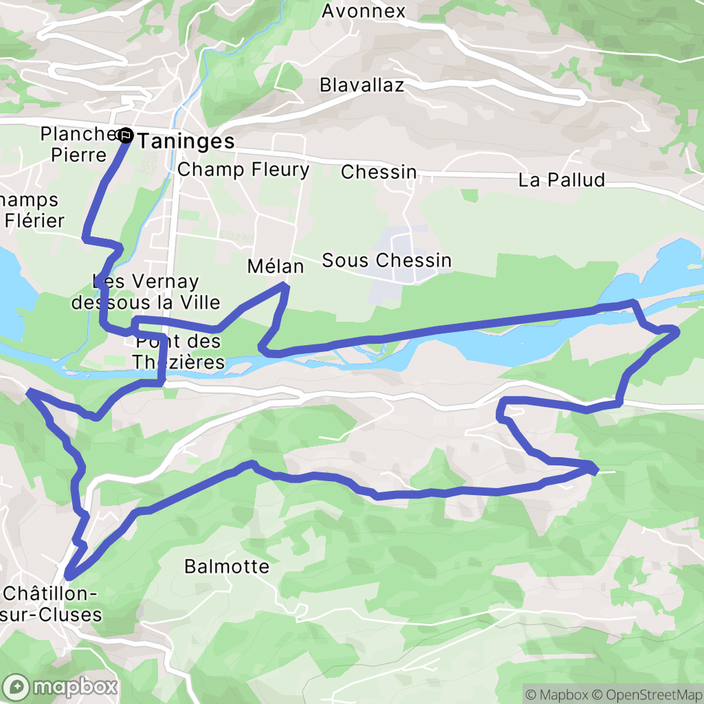 Taninges : carte du parcours de randonnée - France
