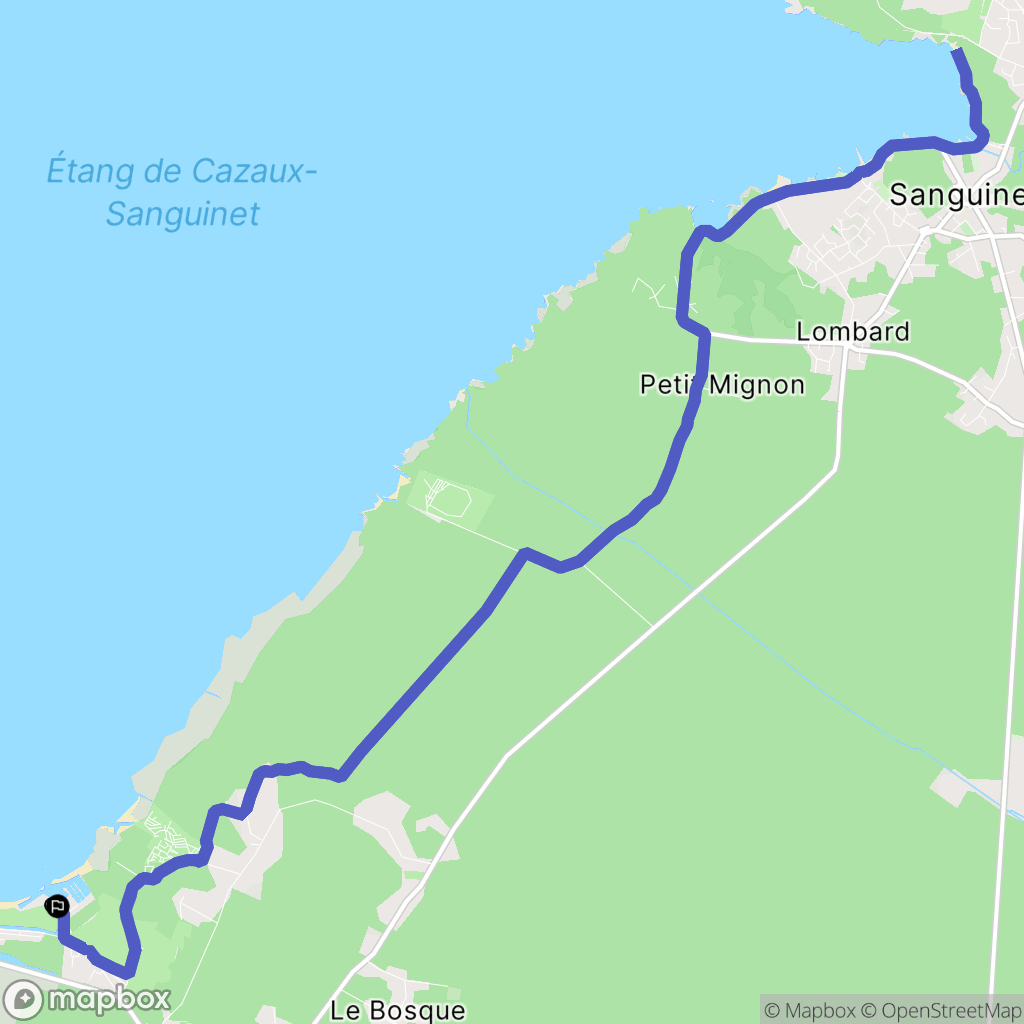 Biscarrosse : carte du parcours de randonnée - France